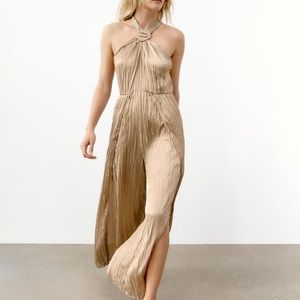 ZARA SATIN EFFECT HALTER JUMPSUIT BRAND NEW WITH TAGS MEDIUM